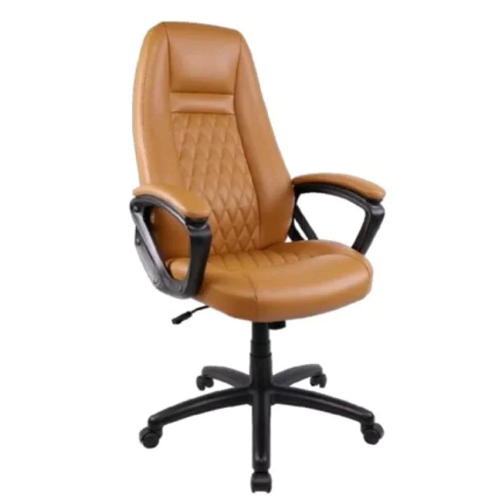 Executive Office Chair with Arms and Leatherette in Black C-558S