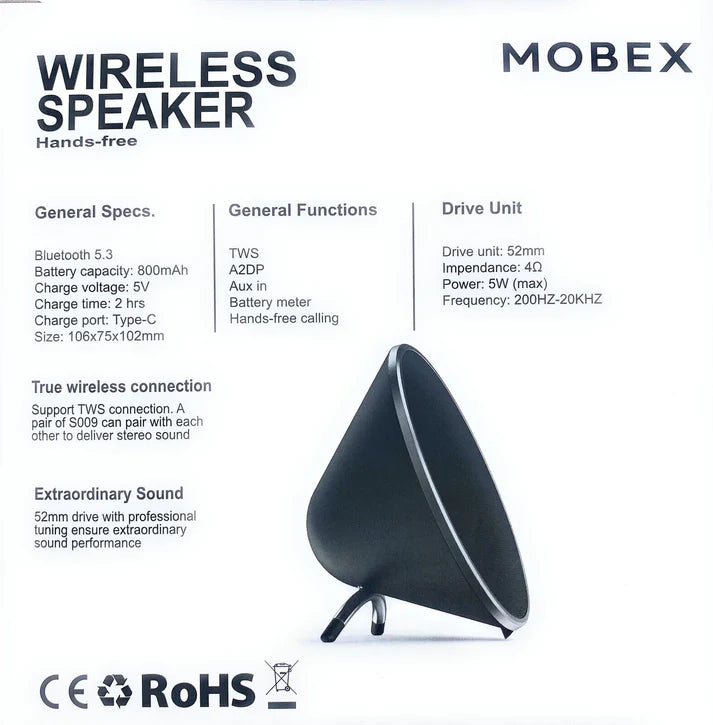 Round wireless speaker with Bluetooth 5W S009