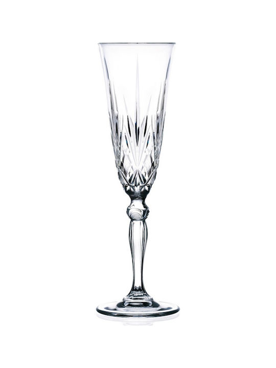 Melodia Set of Crystal Champagne Glasses 160ml 6pcs
