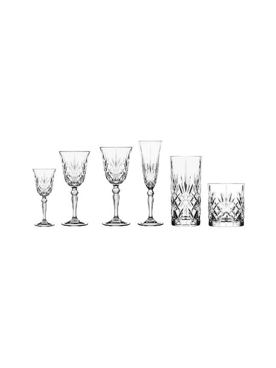 Melodia Set of Crystal Champagne Glasses 160ml 6pcs