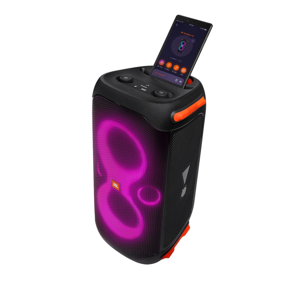 JBL Partybox 110, Portable BT Party Speaker, IPX4, Lights, Wheels