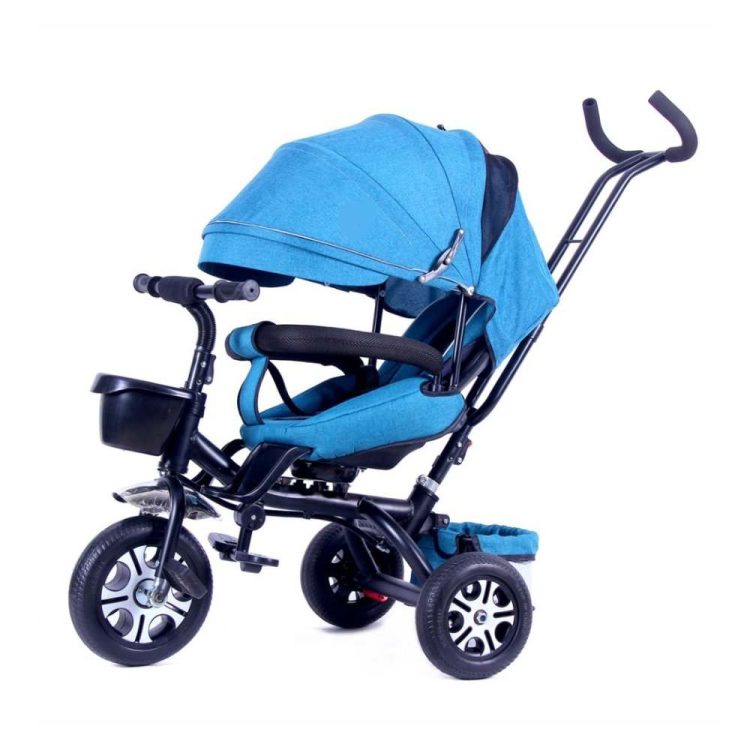 Children's Tricycle Bicycle Blue With Shade and Parent Handle 1-4 Years 0068-07-BLUE