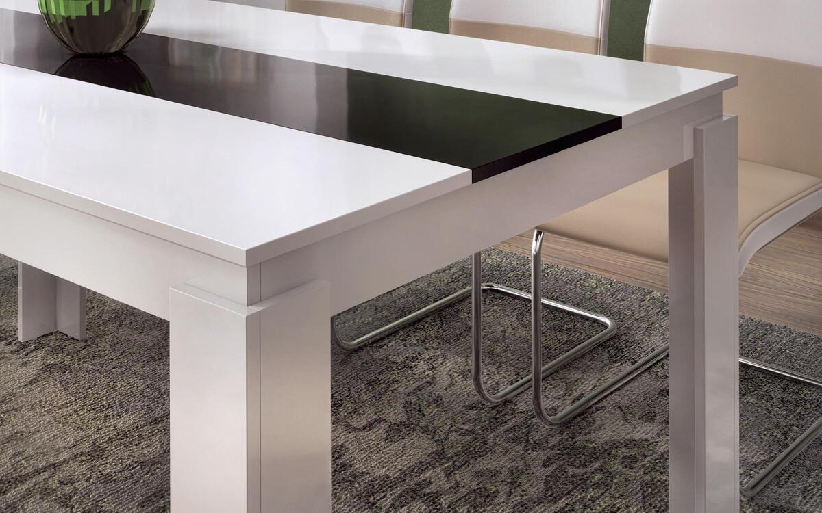 Table Jokovic 140 cm. 6839 white + black glossy