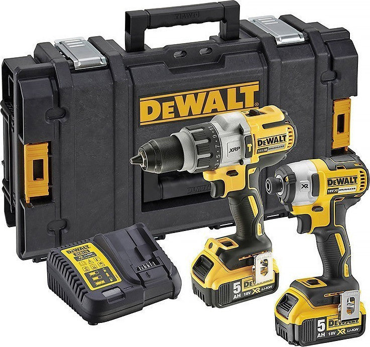 Dewalt 18V Impact Drill & Impact Driver Set with 2x5Ah Batteries and Case DCK276P2