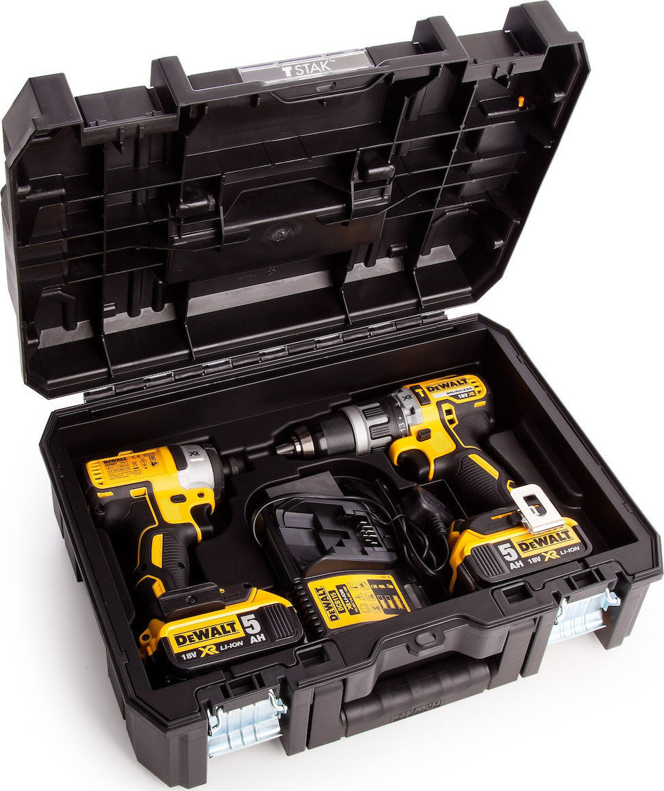 Dewalt Impact Drill & Impact Driver 18V Set with 2x5Ah Batteries and Case DCK266P2T