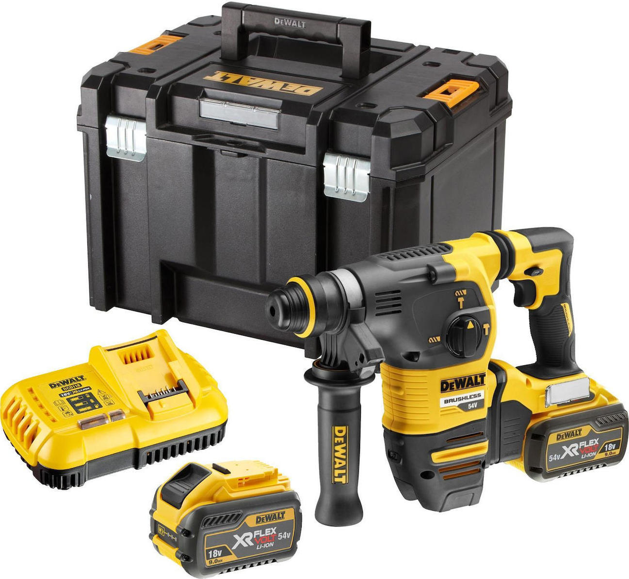 Dewalt 54V Cordless Hammer Drill with SDS Plus DCH333X2