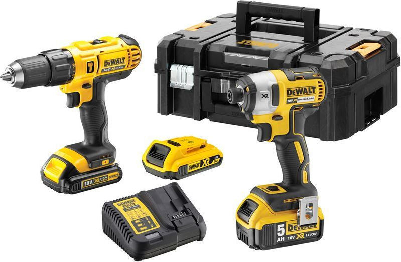 Dewalt Impact Drill & Impact Driver 18V Set with 2x2Ah Batteries and Case DCK2530D2