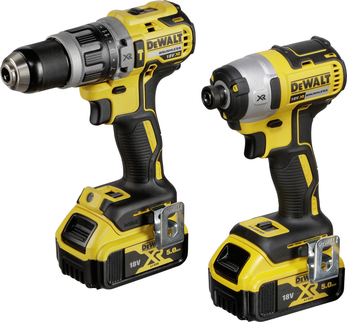 Dewalt 18V Impact Drill & Impact Driver Set with 2x5Ah Batteries and Case DCK266P2