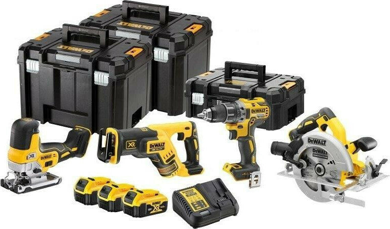 Dewalt Set Set Circular Saw & Drill Driver & Saw & Reciprocating Saw 18V with 3x5Ah Batteries and Case 26005960