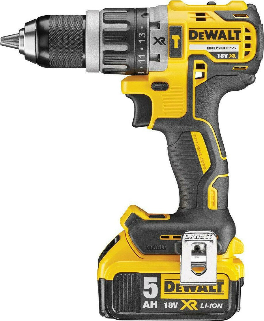 Dewalt 18V Angle Grinder & Impact Drill Set with 2x5Ah Batteries and Case DCK2080P2T