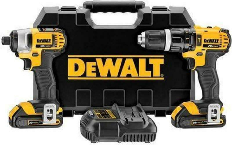 Dewalt Impact Drill & Impact Driver 18V Set with 2x2Ah Batteries and Case DCK2060D2T