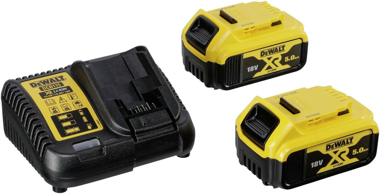 Dewalt 18V Impact Drill & Impact Driver Set with 2x5Ah Batteries and Case DCK266P2