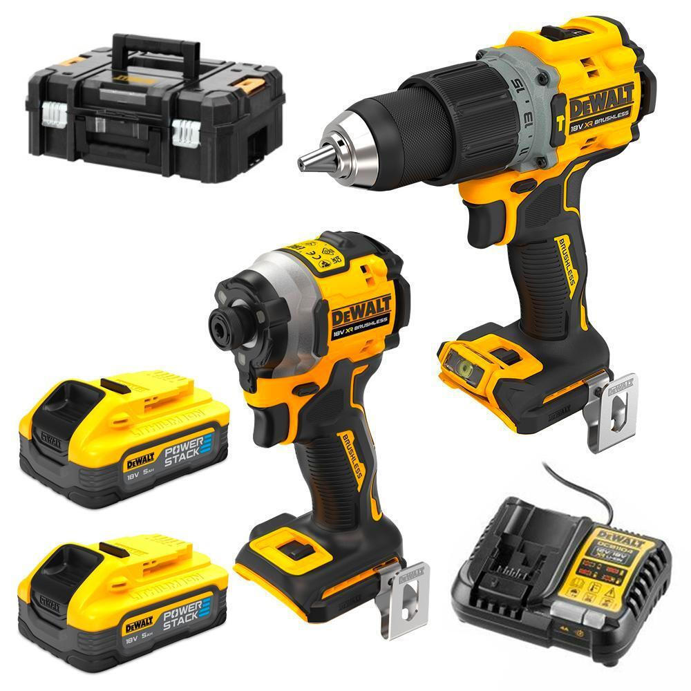 Dewalt Impact Drill & Impact Driver 18V Set with 2x5Ah Batteries and Case DCK2050H2T