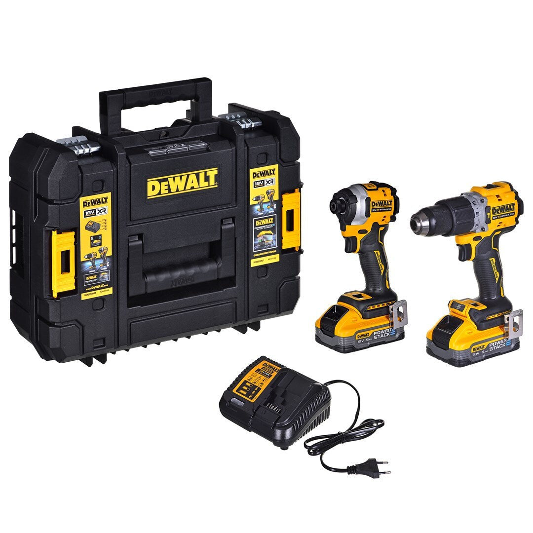 Dewalt Impact Drill & Impact Driver 18V Set with 2x5Ah Batteries and Case DCK2050H2T