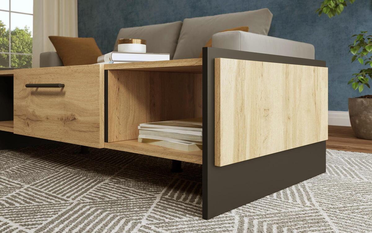 Coffee table Ismac 7457 oak vottan + black