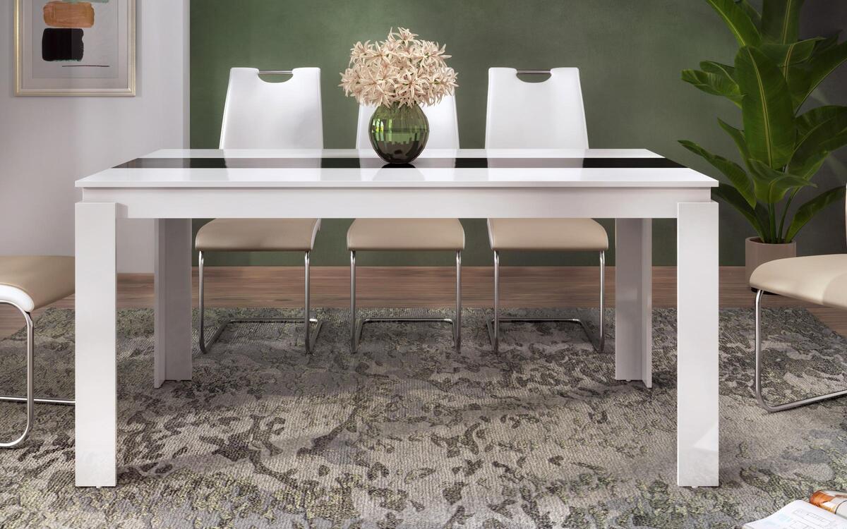 Table Jokovic 140 cm. 6839 white + black glossy