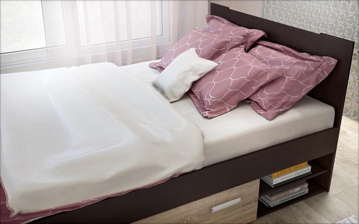 Semi-double bed + drawers Lucas 120x200 wenge + o sonoma