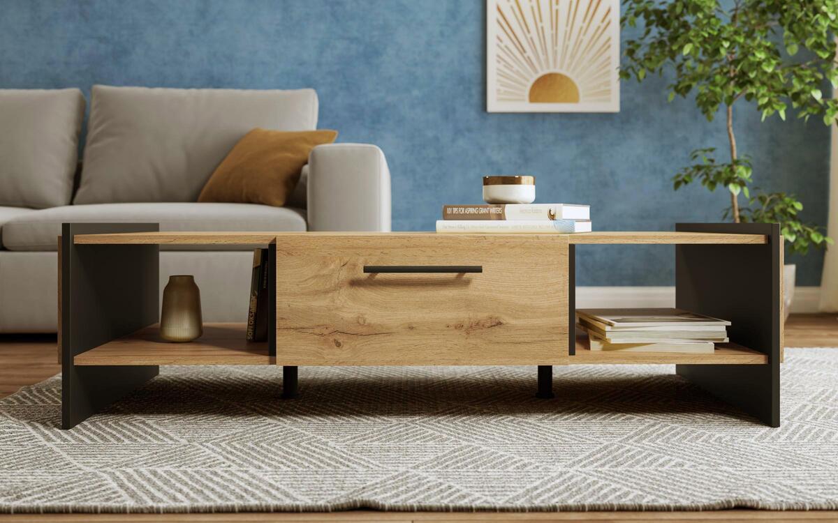 Coffee table Ismac 7457 oak vottan + black