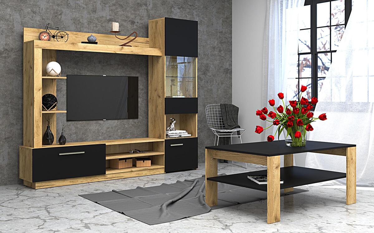 Coffee table Stallion 3433 golden oak kraft + black
