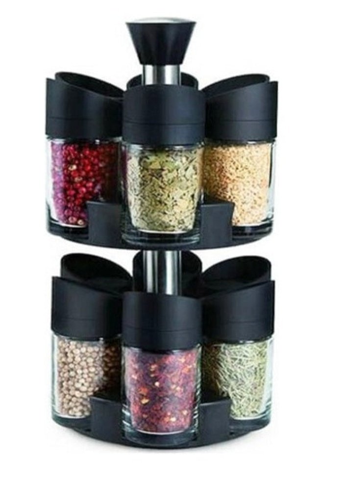 Rotating spice holder 12 places with base - spice rack set