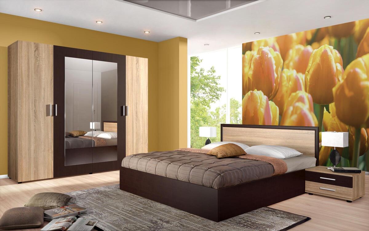 Path Bedroom Set 160x200 sonoma oak + wenge