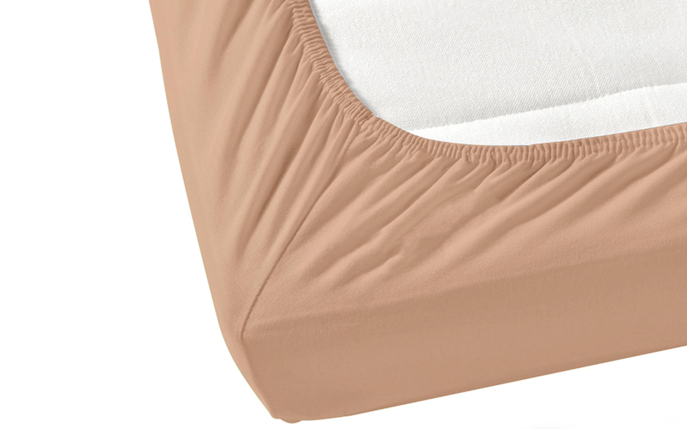 Sheet with elastic Isak 90x200 light brown