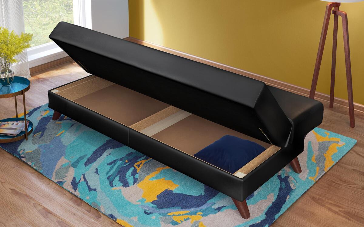 Three-seater sofa/bed Valis 8450 black