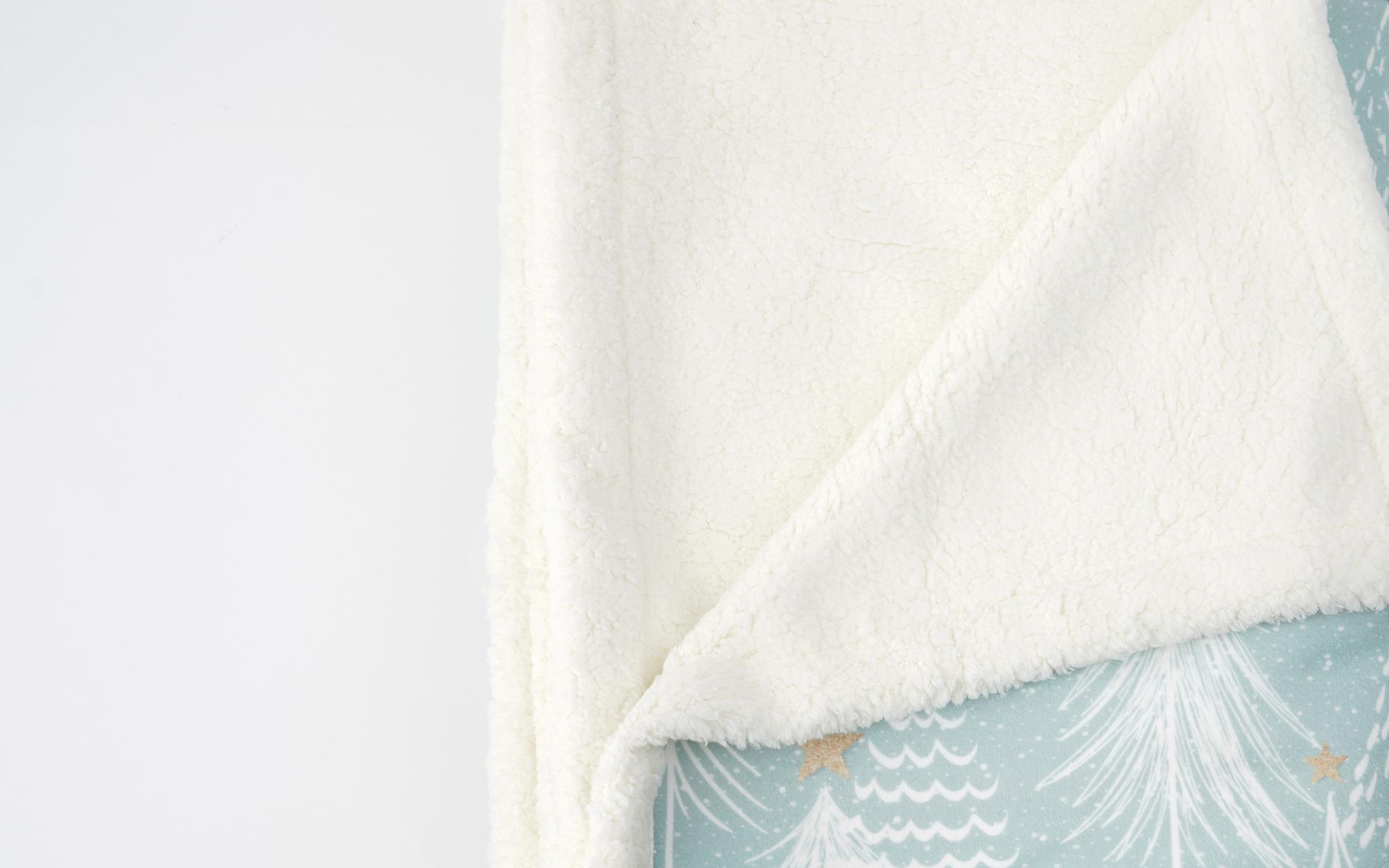 Blanket Christmas 150x200 light blue + white