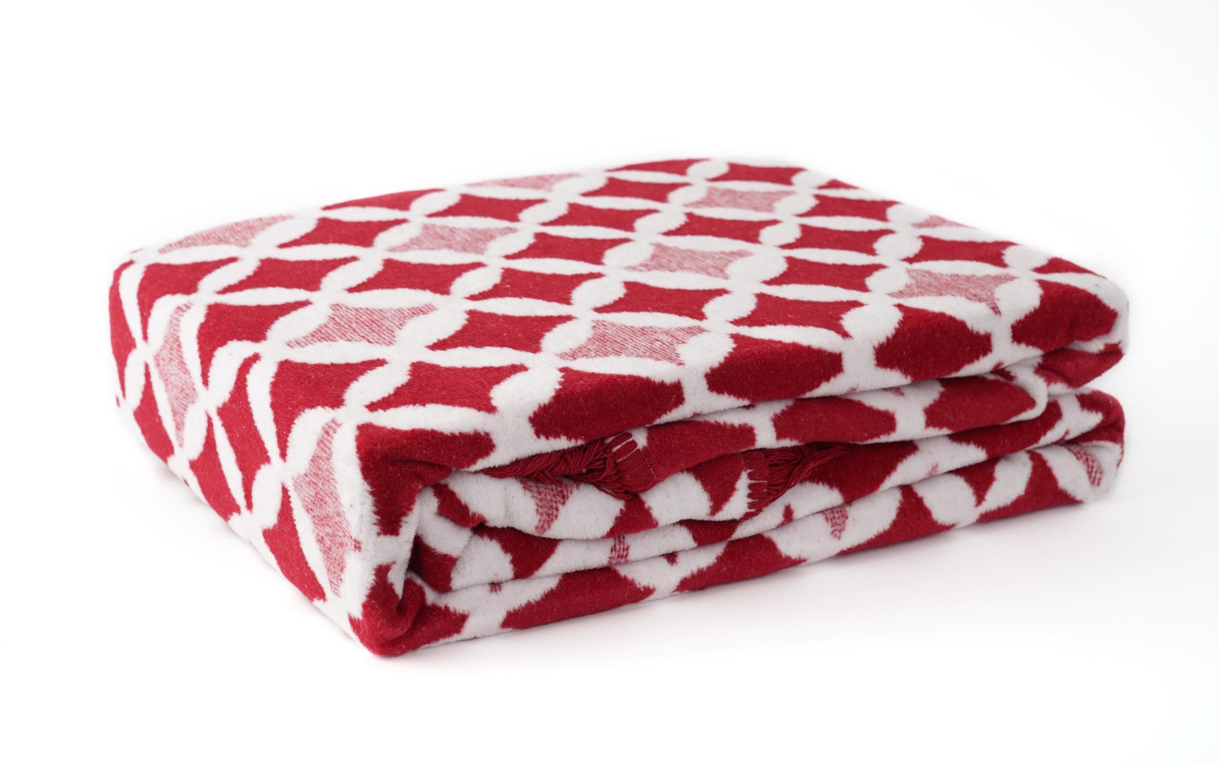 Blanket Hyperion 200x220 white + red
