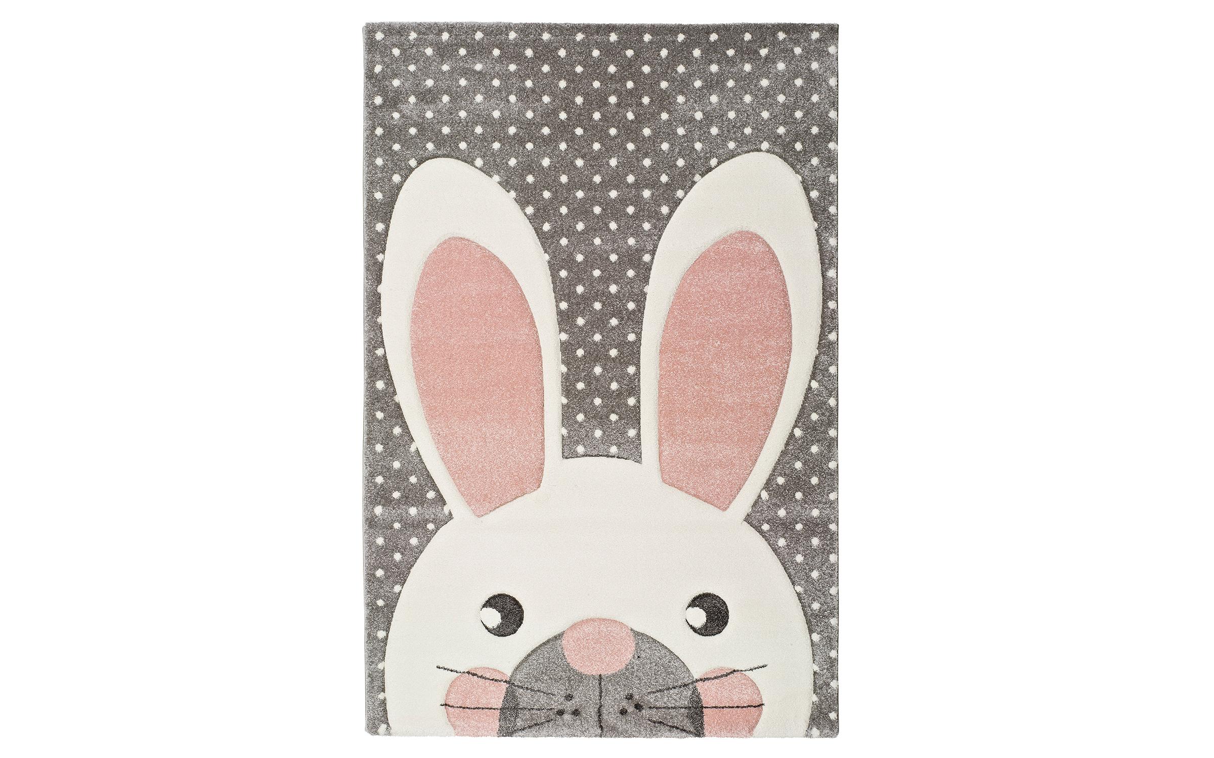 Children's carpet Jena 3286 black + white + pink