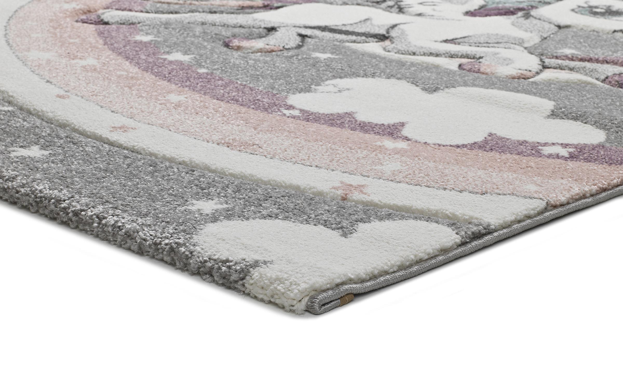 Children's carpet Furiosa 3952 dark grey + white + pink