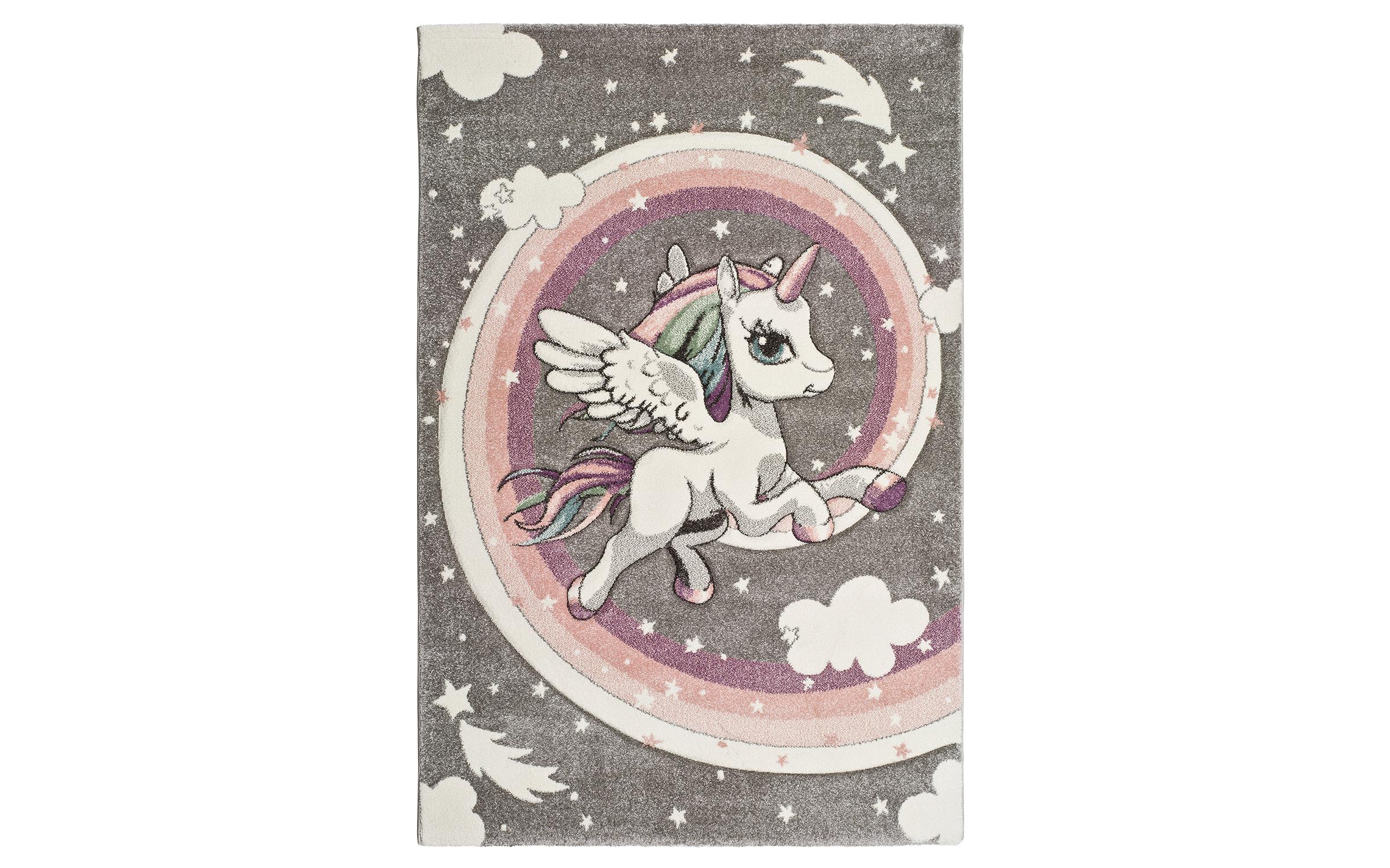 Children's carpet Furiosa 3952 dark grey + white + pink