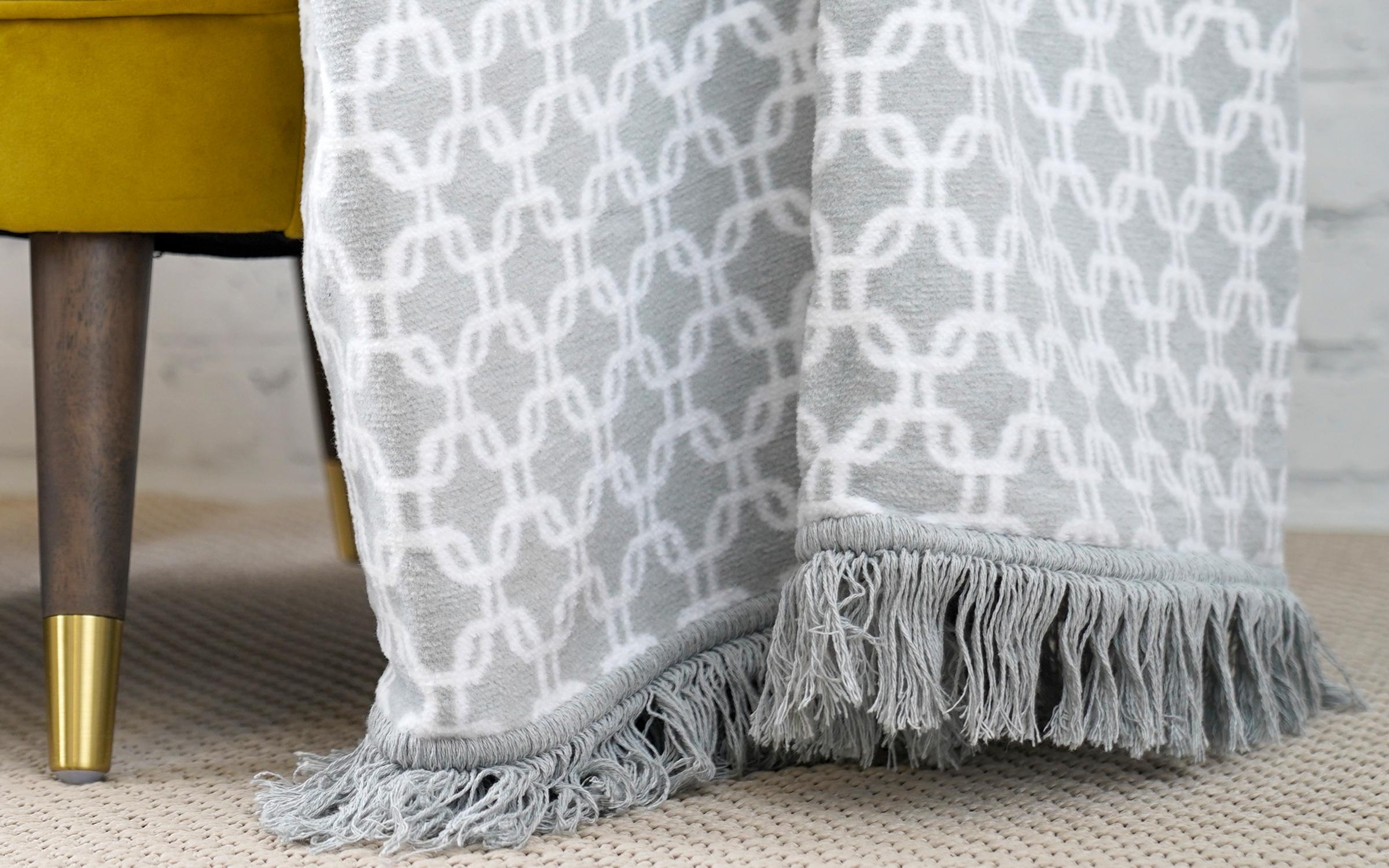 Mosca blanket 200x220 white + gray