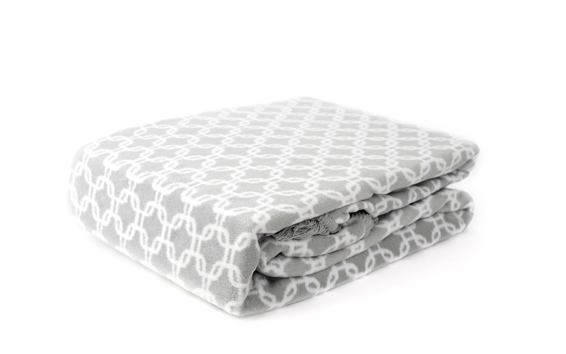 Mosca blanket 200x220 white + gray