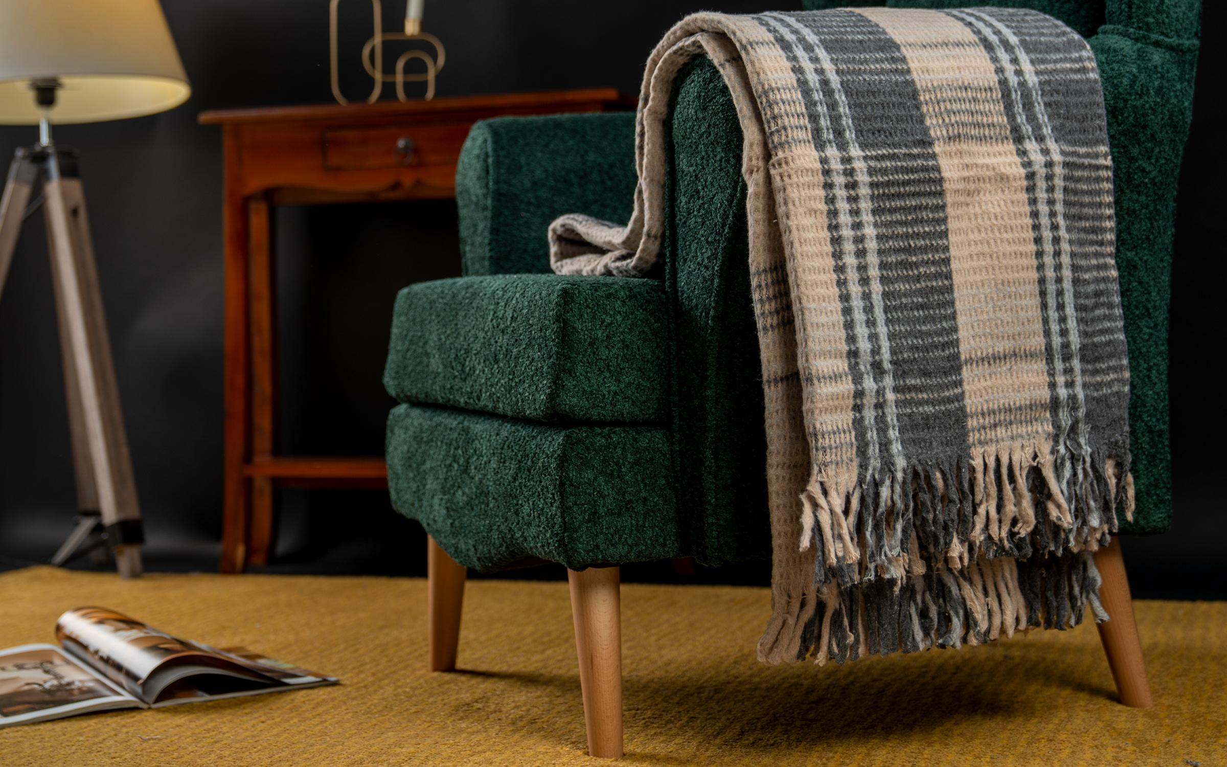 Pellistri blanket 150x200 black + brown