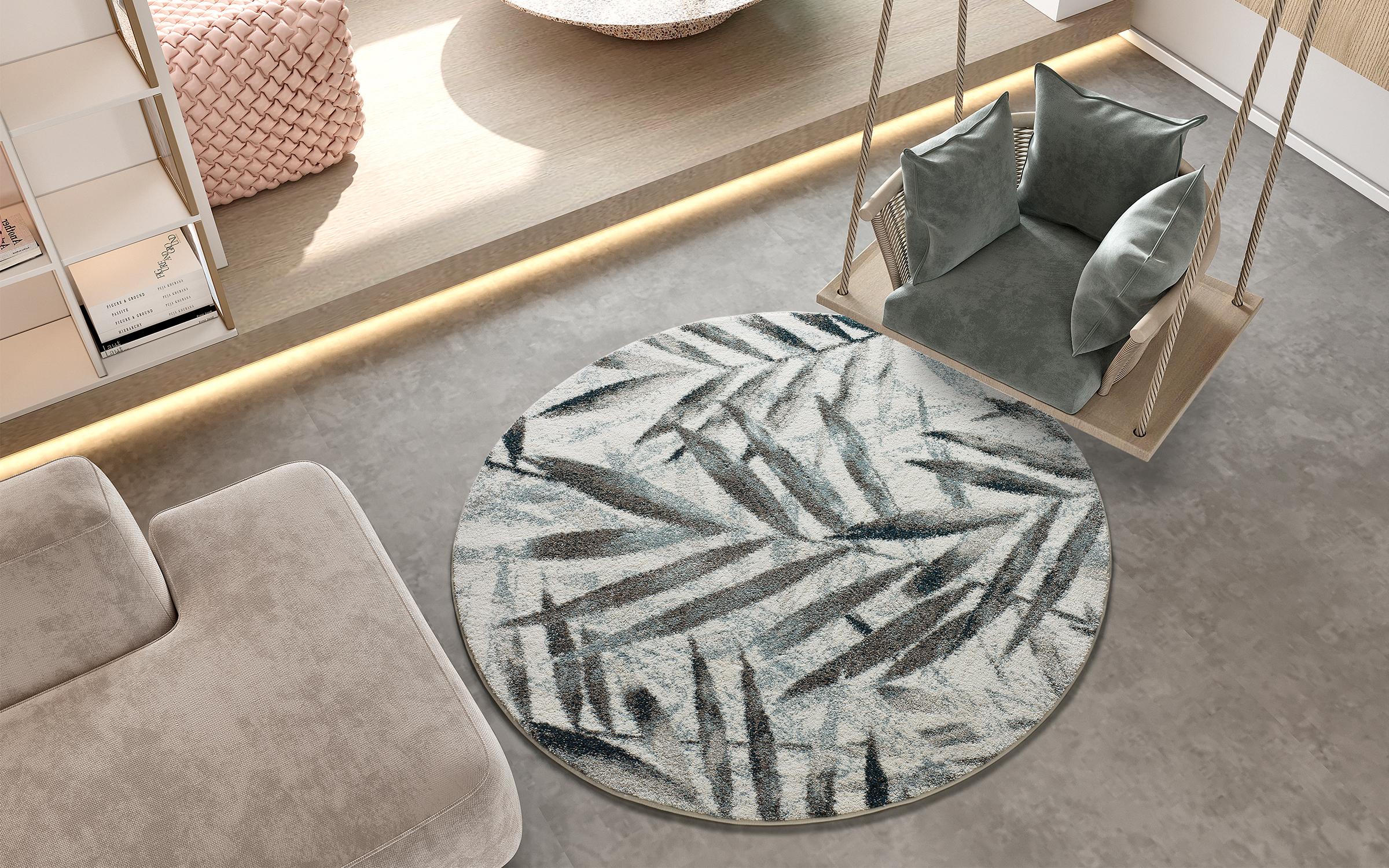 Round carpet Pedro 7319 black + white