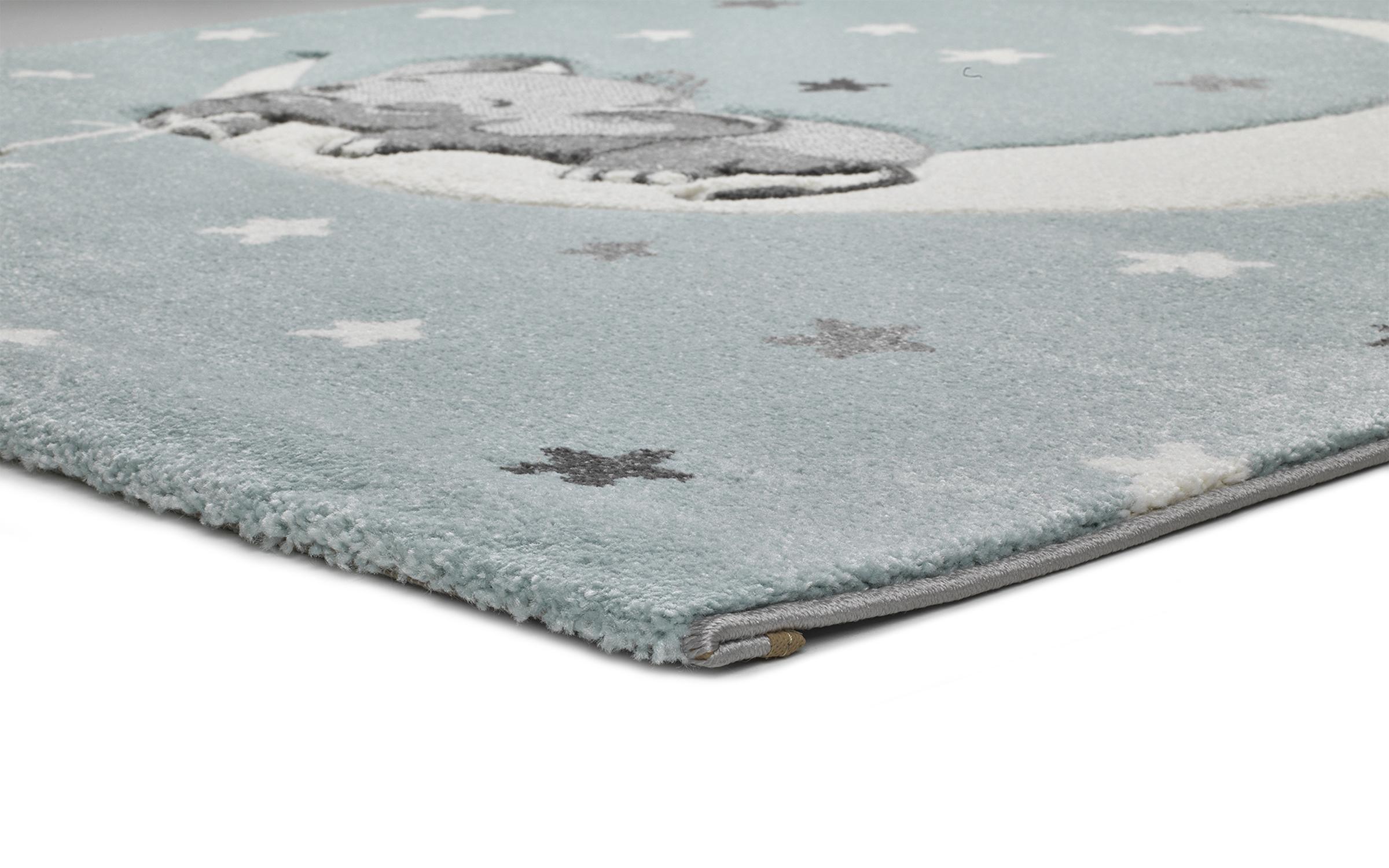 Children's carpet Johnny 2952 blue + black + white
