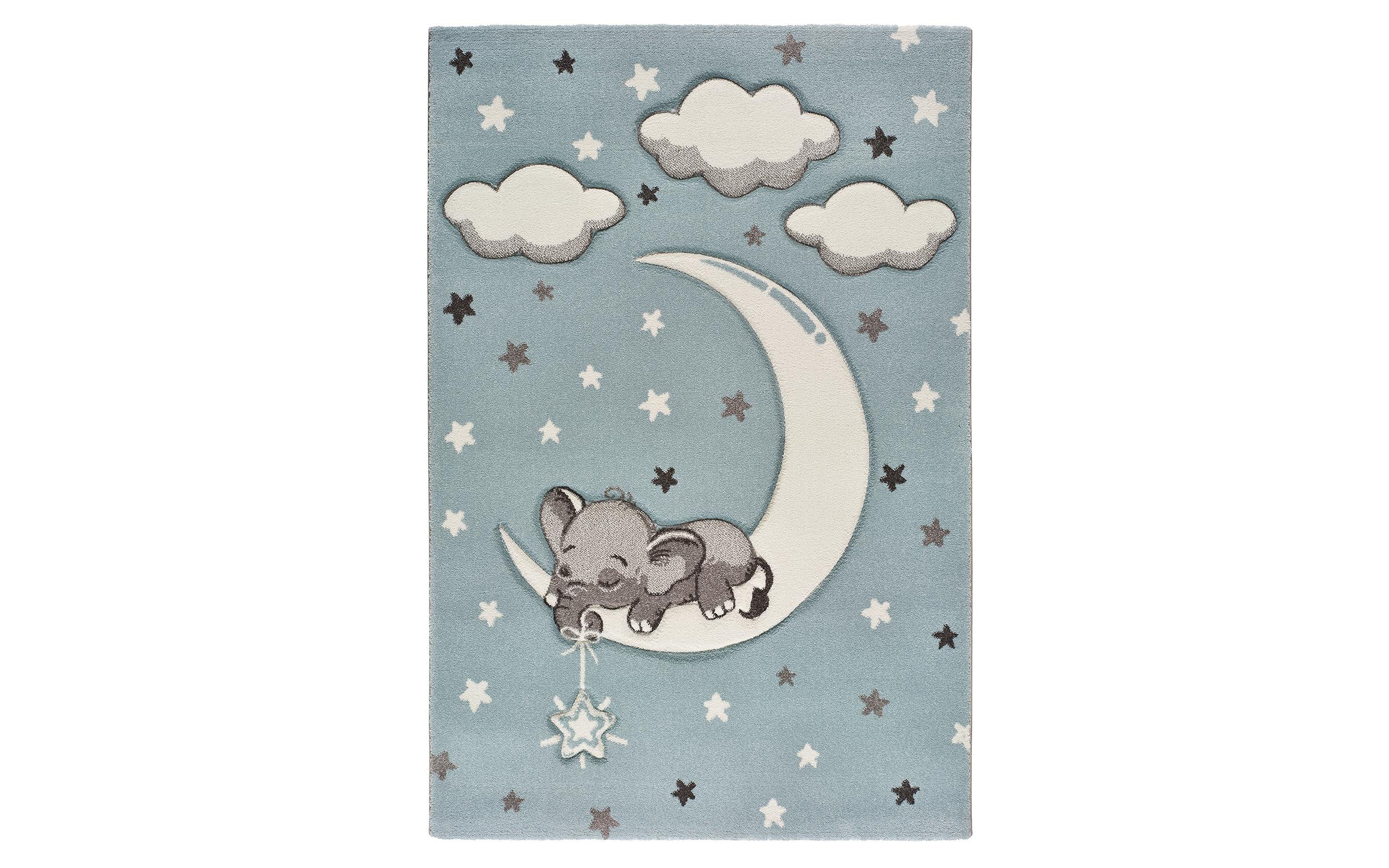 Children's carpet Johnny 2952 blue + black + white