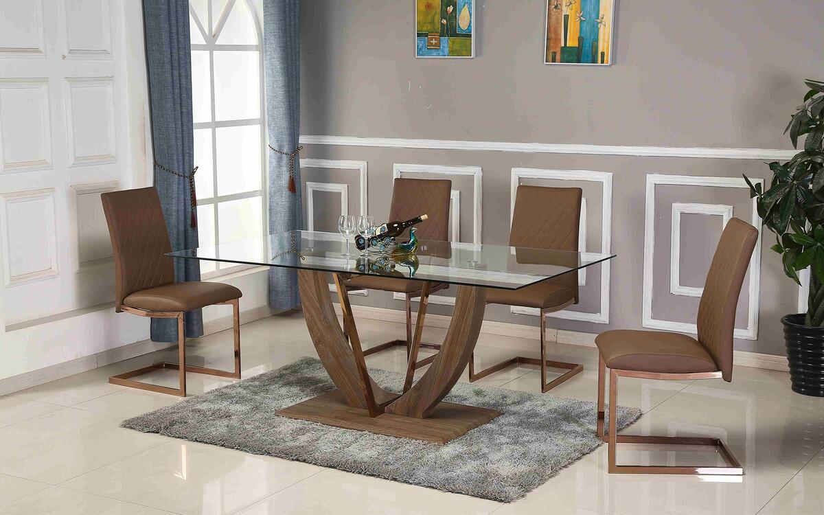 Glass table Eduardo 2428 wenge + honey