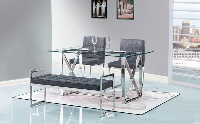 Glass table Charlie 6859 gray