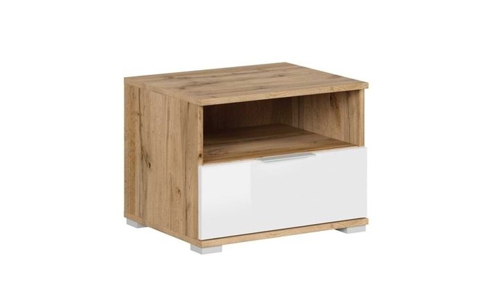 Bedside table Vladimir 8297 oak vottan + white glossy