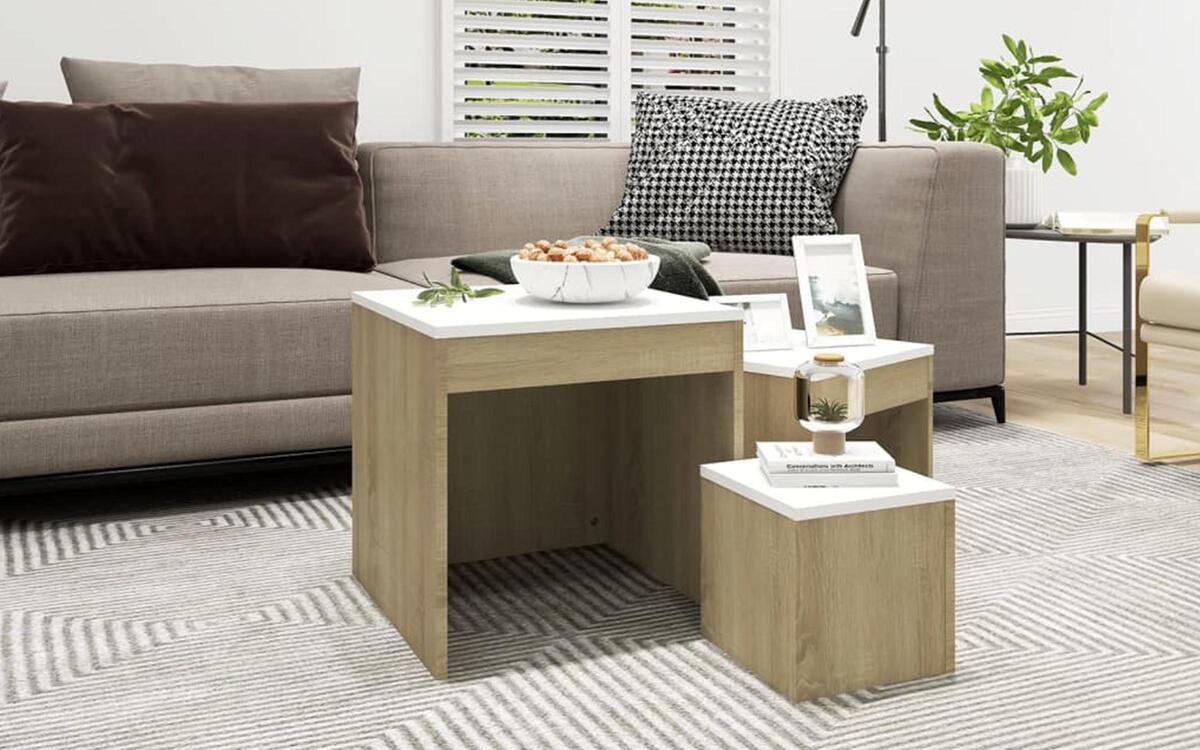 Living room tables set Lert 7850 oak sonoma + white