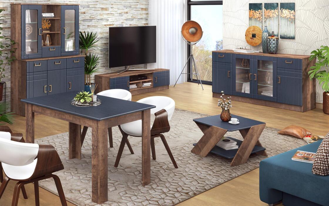 Coffee table Novak 9376 blue + colonial oak