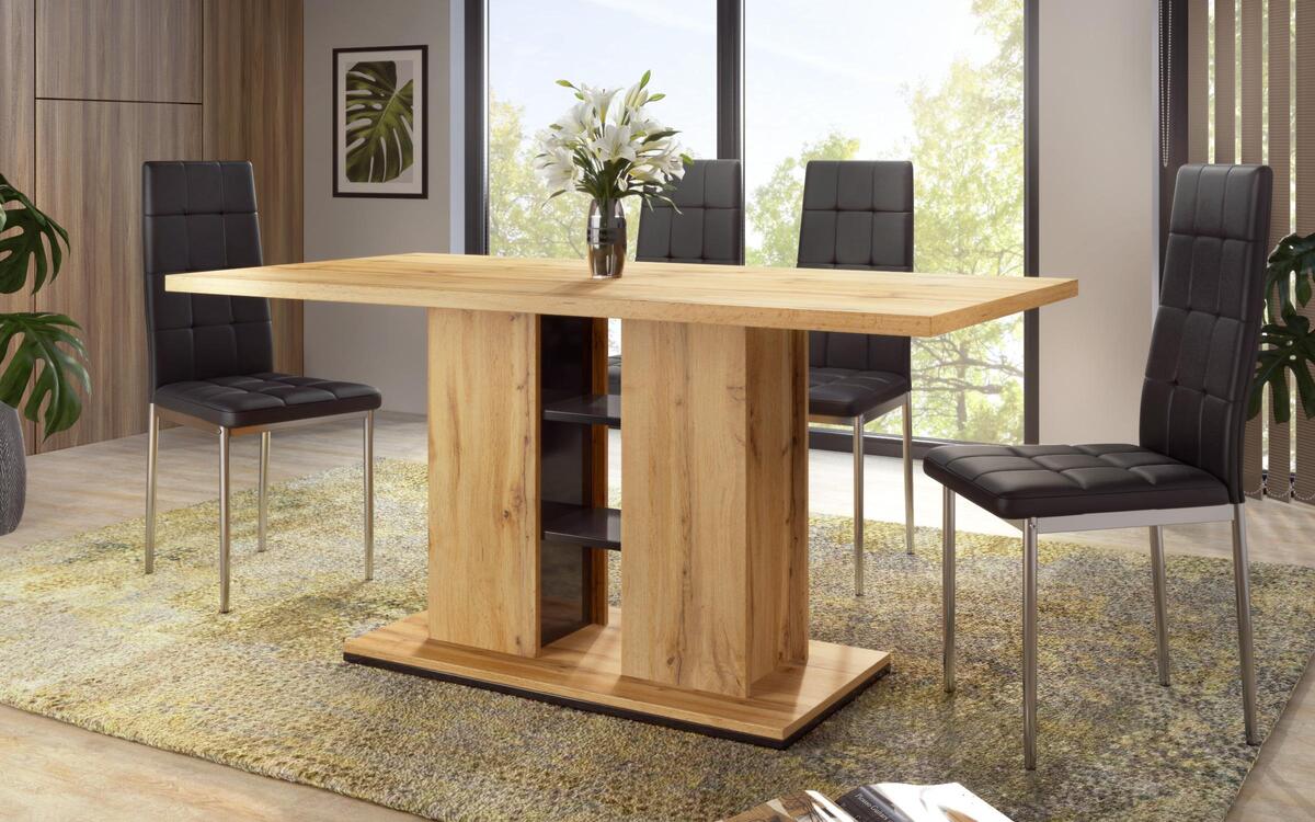 Table Pedrinho 1835 oak votan + black glossy