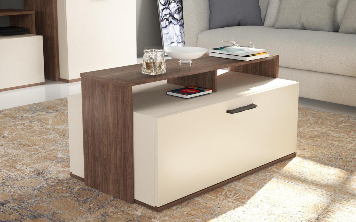 Coffee table Penten 4868 walnut vintage + beige
