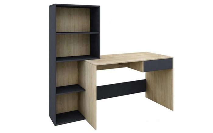 Office with shelf Axel 6312 oak sonoma + carbon wood