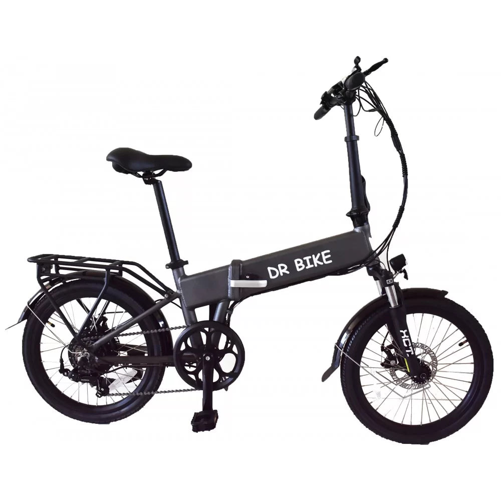 DR Bike 48V Aluminum Folding Electric Bike with SHIMANO Gears 20 Ιnches Gray B06EF