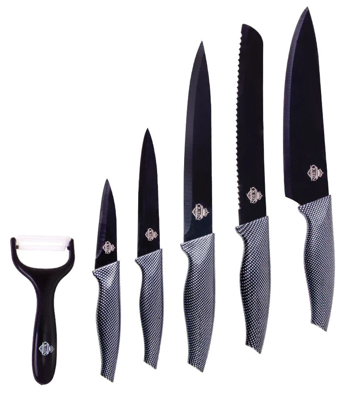 Set of 6 Swiss Kitchen Knives By Queen® 1V5SW