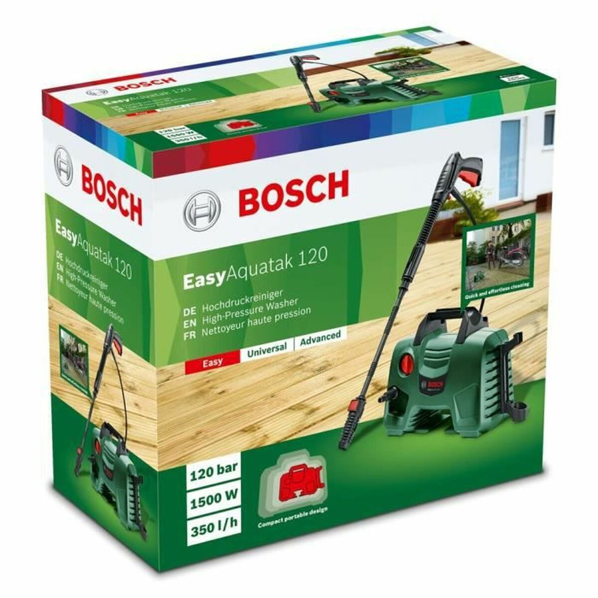 Bosch EasyAquatak 120 Водоструйка 1500W с налягане 120bar и метална помпа