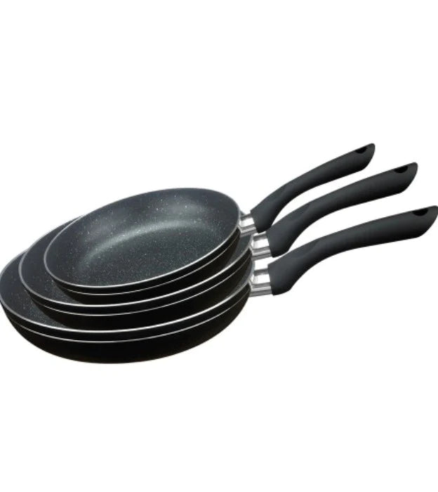 Set of 3 Pans with Marble Coating By Queen® 02-000055